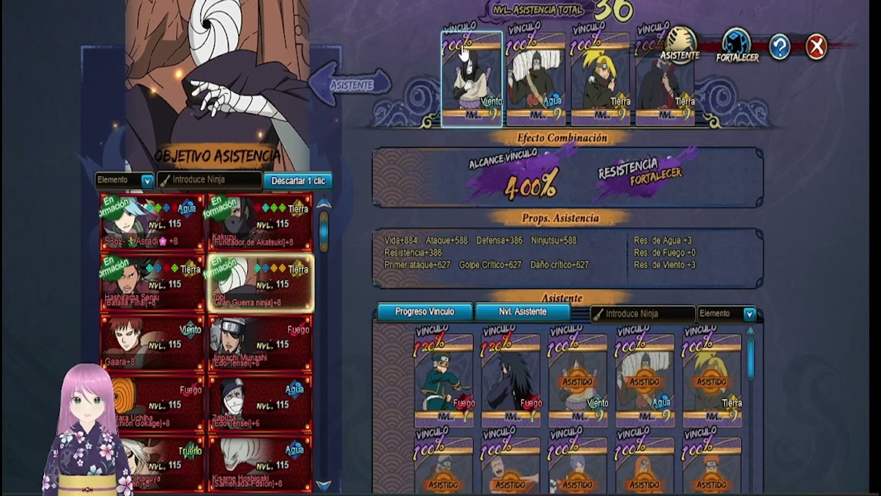 Resistencia elemental Naruto Online: Sistemas y Táctica de los 5 elementos
