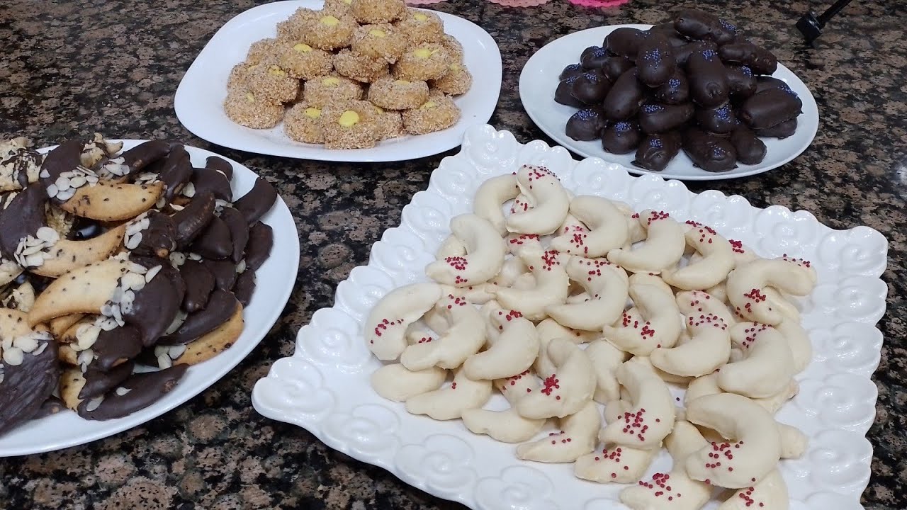 حلويات العيد 2023 بعجينة وحدة وغير بكيلو دقيق خرجت 4 أشكال اقتصادية وساهلة واكيد بنينة ...