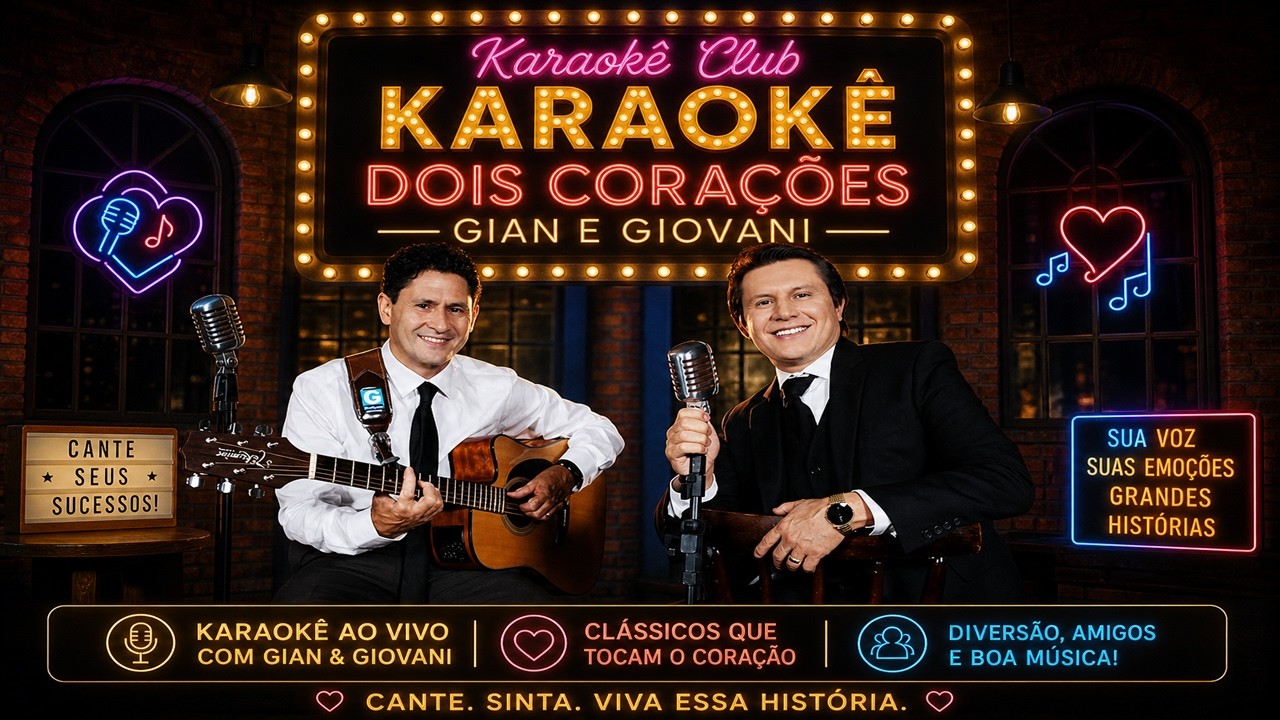 GIAN E GIOVANI - DOIS CORAÇÕES ( VIDEO KARAOKE )