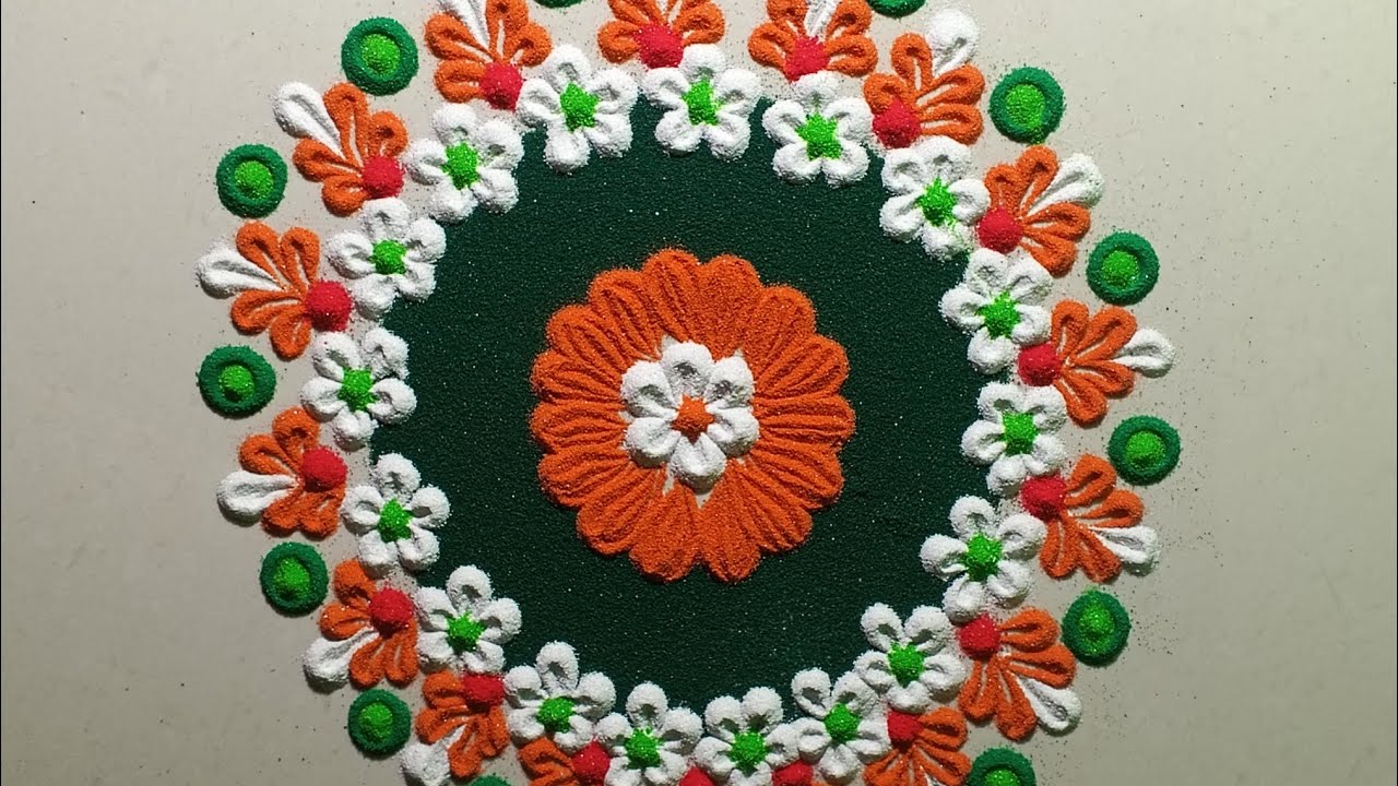Easy And Simple Rangoli Design//Beautiful Rangoli #viral#video#rangoli#easyrangoli