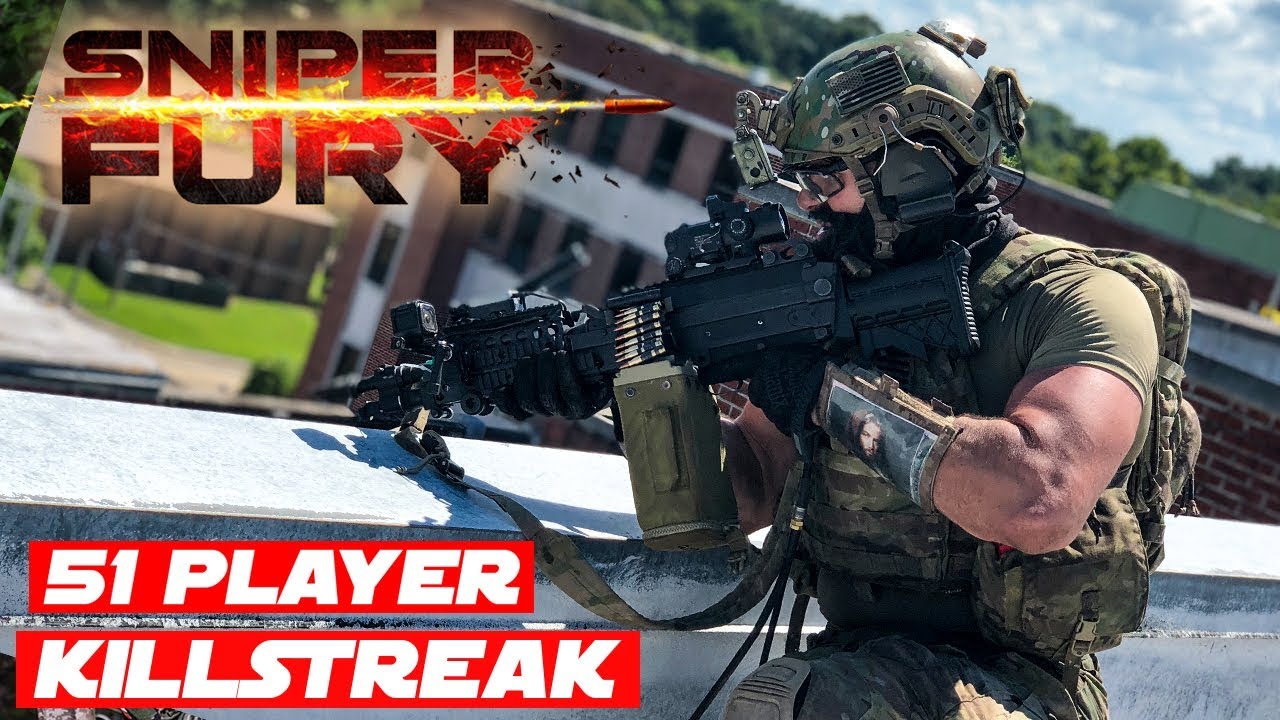 HPA LMG Roof Top MASSACRE!! | 51 Player Airsoft KILLSTREAK !!