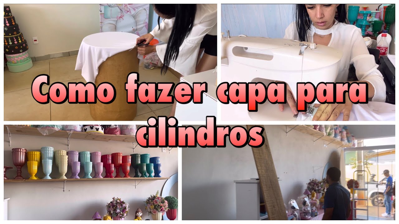 Colocamos mais prateleiras/ fazendo capa para cilindros