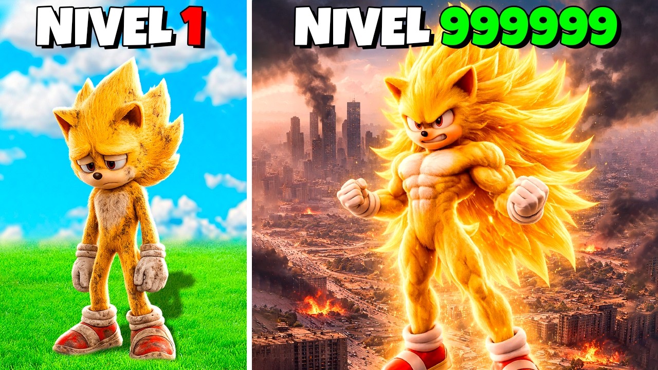 DE SUPER SONIC NIVEL 1 a NIVEL 1.000.000 en GTA 5 !! (Sonic Movie mod)