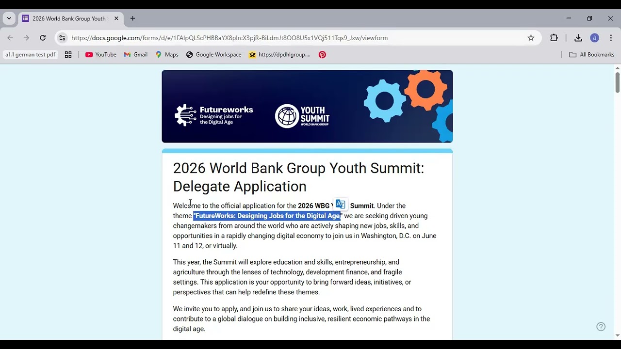 قمة البنك الدولي للشباب 2026 | فرصة حضور في واشنطن أو أونلاين 🌍