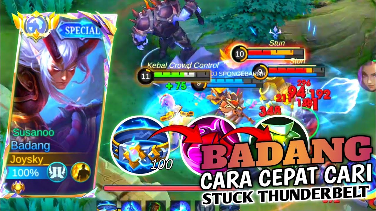CARA CEPAT CARI STUCK THUNDERBELT - GAMEPLAY BADANG BUILD TANK DI EXP LANE | SOLUSI PUSH RANK🔥💯