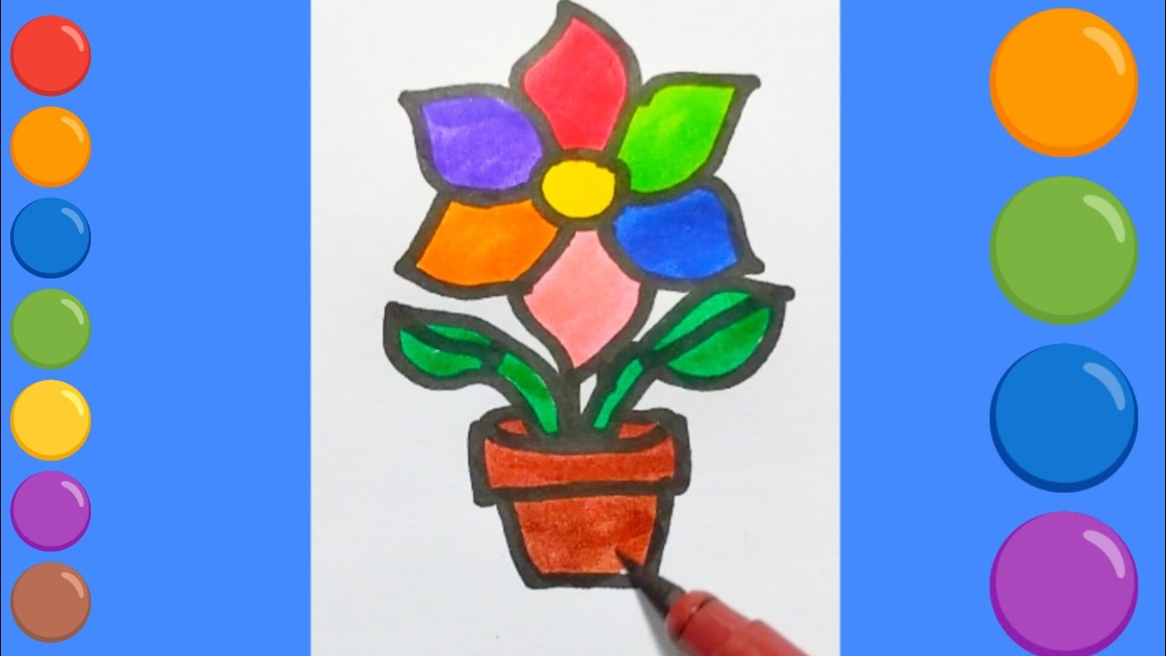 How To Easy Drawing & Colors A Cute Flowers 🌻|| Easy Drawing Tutorial for Begginers || 5 Easy Hacks 