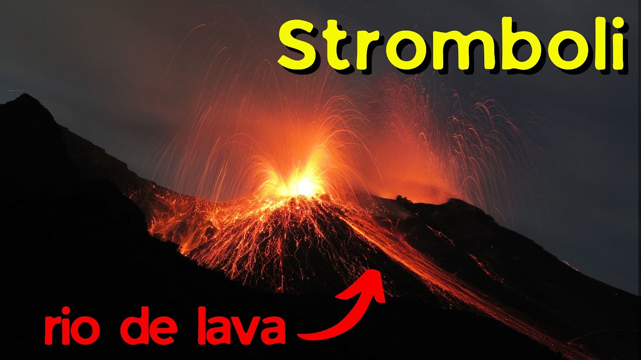 Vulc&atilde;o Stromboli em erup&ccedil;&atilde;o espetacular na It&aacute;lia! Fluxos pirocl&aacute;sticos e uma cachoeira de lava!