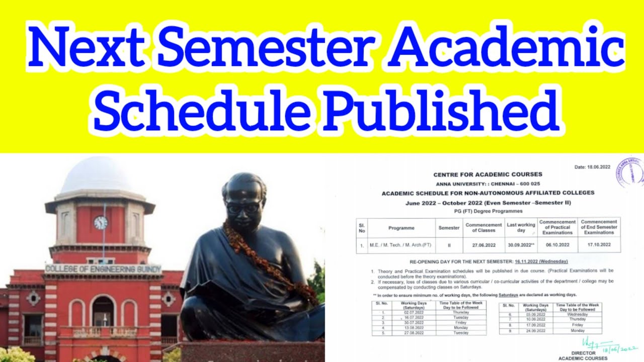 Anna university PG Students Even Semester Academic Schedule Published👍@TamilAriviyal