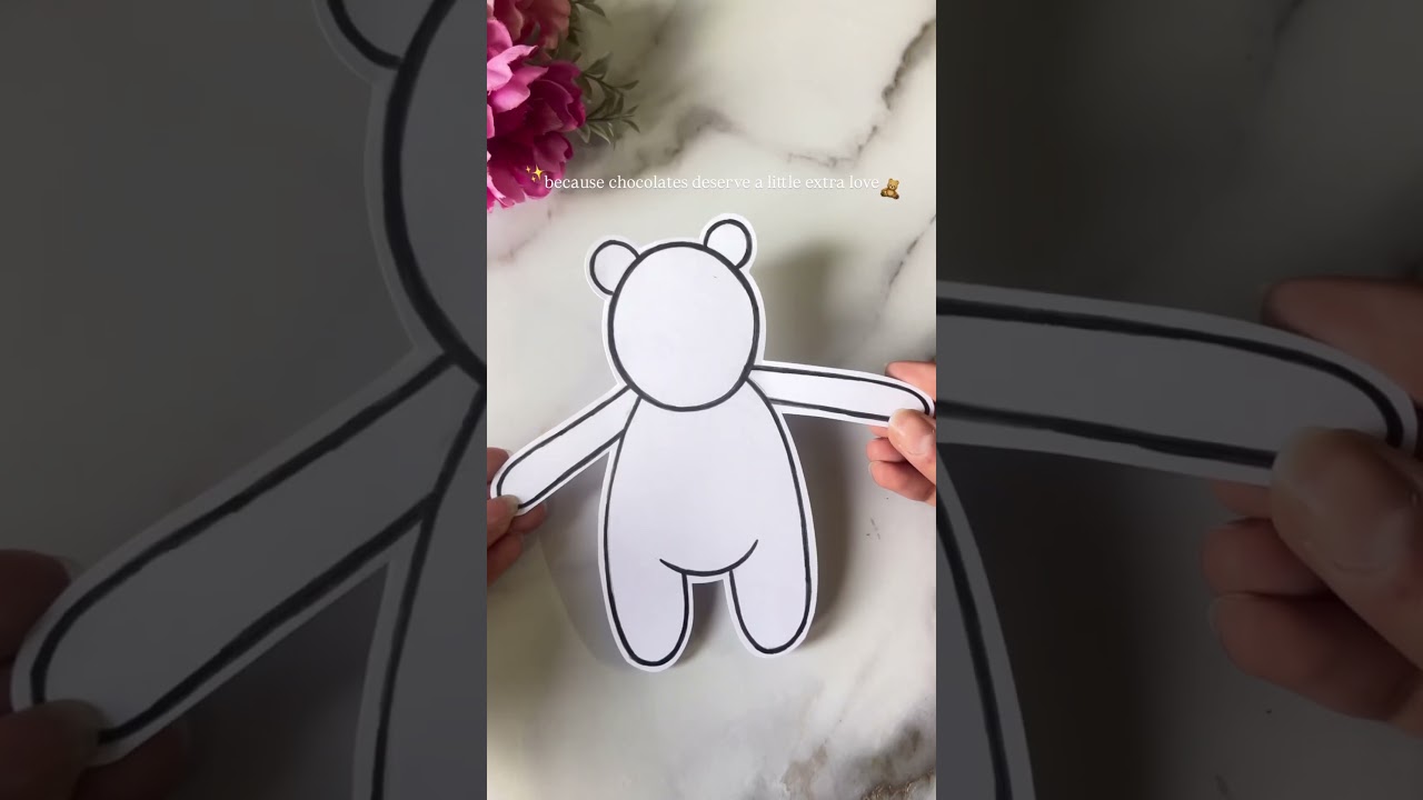 DIY Paper Teddy || Handmade Gift Idea || Valentines Gift #diy #valentinesday #chocolate #gift #teddy