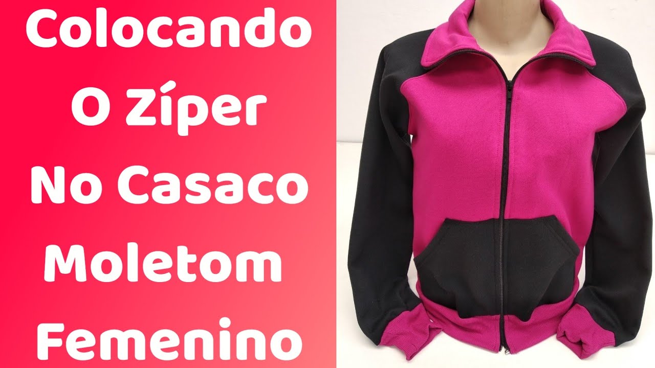 Costurando, Colocando o Zíper no Casaco de Moletom Feminino.