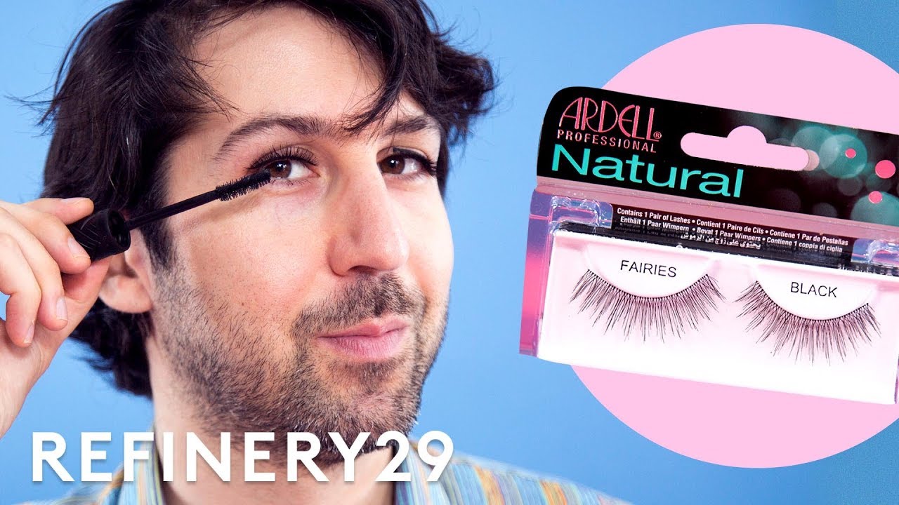 Men Try False Lashes Challenge | Try This Challenge | Refinery29