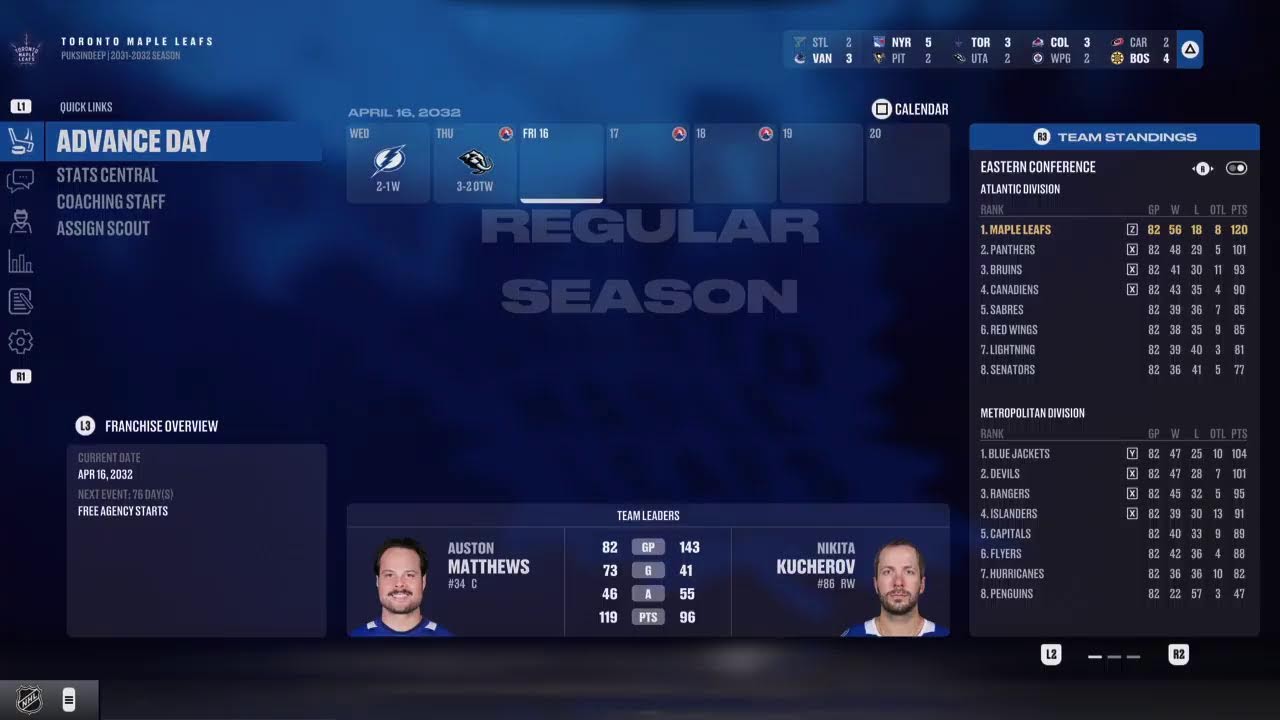 TORONTO MAPLE LEAFS FRANCHISE MODE🔵EPISODE 18