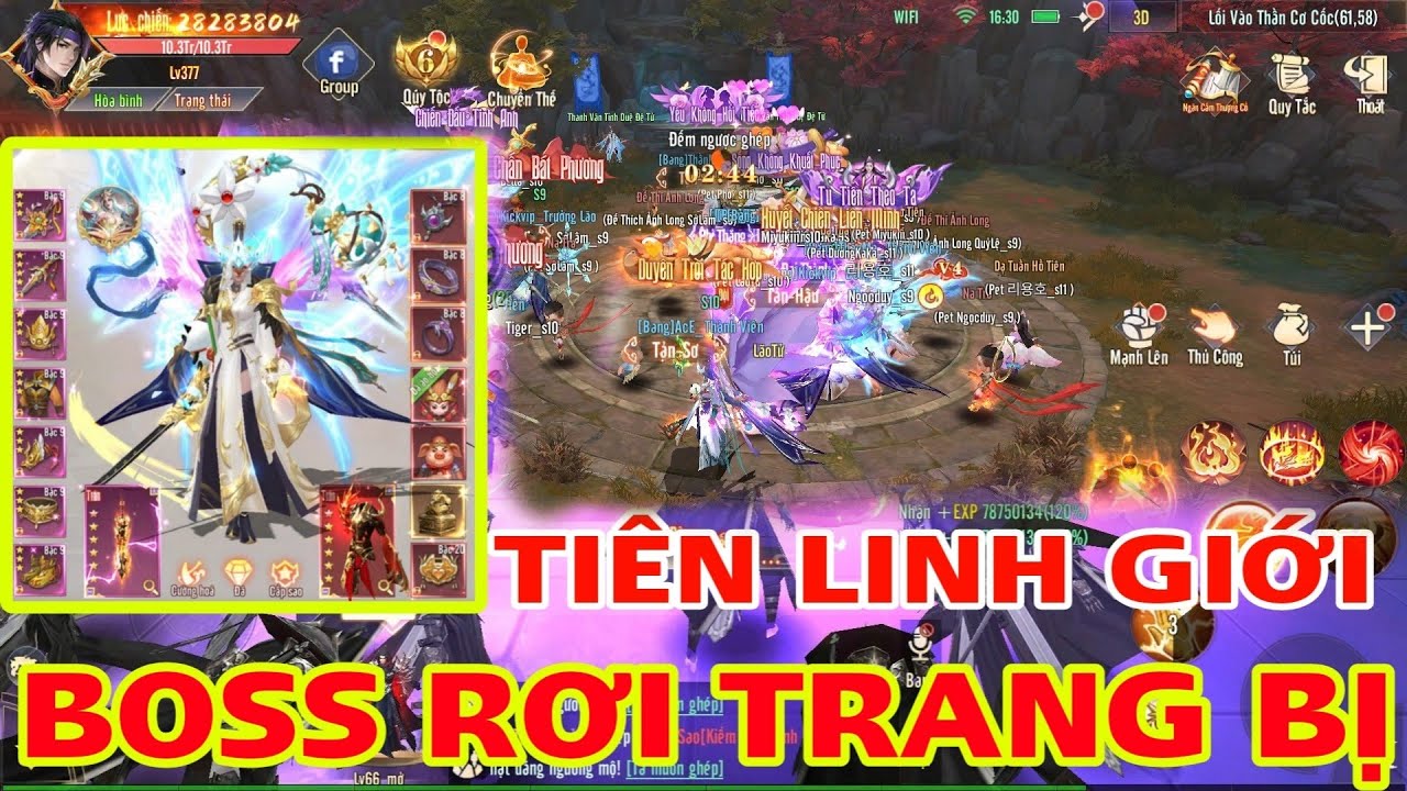 Game Mobile Tiên Linh Giới - Săn Boss rơi trang bị ,Pk cực đã game mới hay đồ họa 3d đẹp mắt