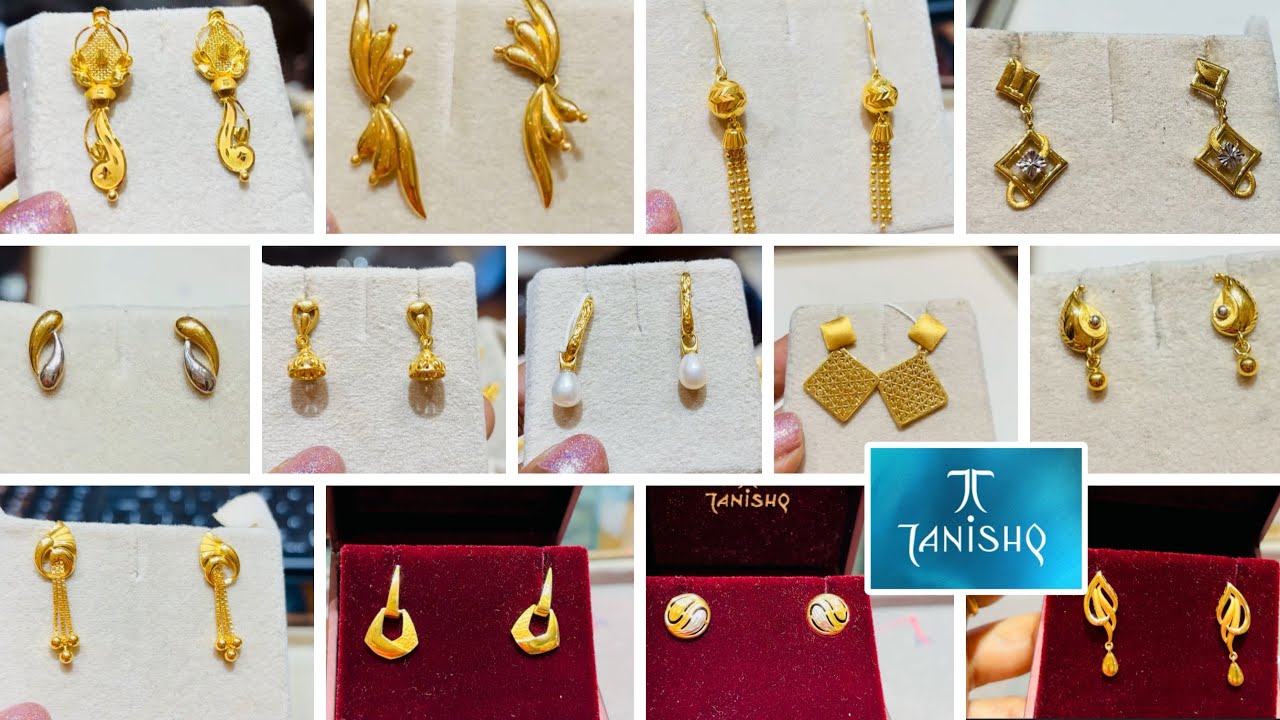 Tanishq Gold Earrings Designs with price | Tanishq Daily wear earrings design | tanishq earrings 