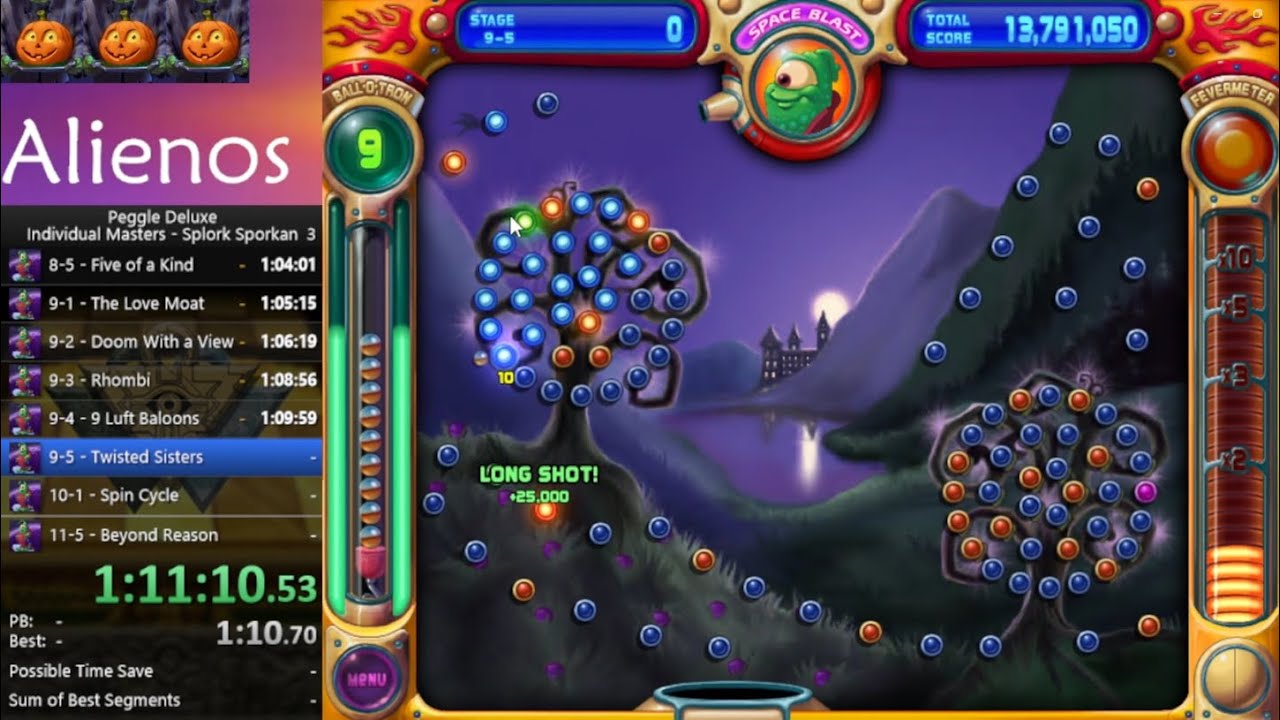 Peggle Deluxe - Individual Masters Speedrun - Splork Sporkan - 1:43:16