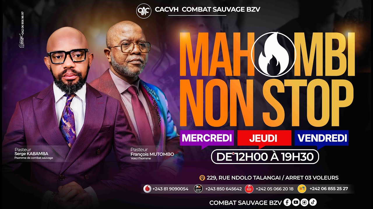 MAHOMBI PRIERE NON STOP DU MERCREDI 10/09/2025