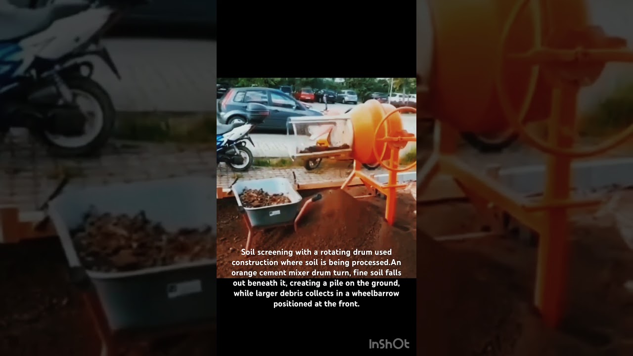 Construction site work: Operating a concrete mixer.