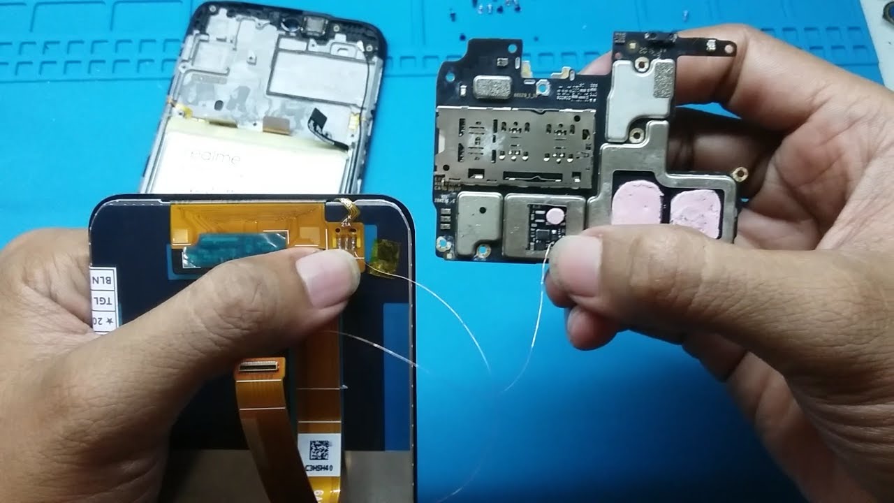 layar gelap realme i5 jalur lcd putus kena air