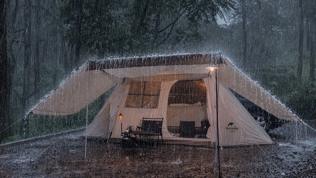 PEACEFUL Solo Camping in HEAVY RAIN 🌧️ | Cozy Solo Camping in the Tent, Relaxing ASMR