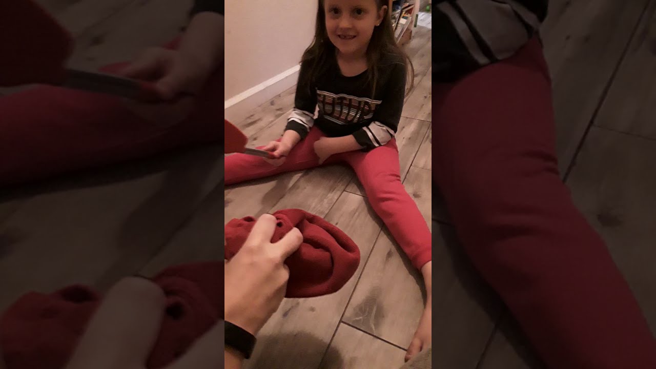 Wiping water prank on sister
