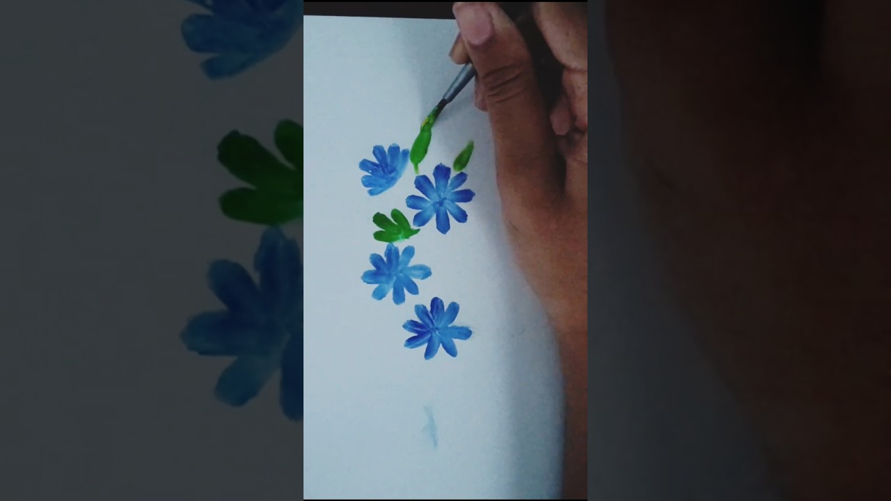Tiny Blooms, Big Beauty 💙|#shorts #art #painting @My Art Gallery Hub