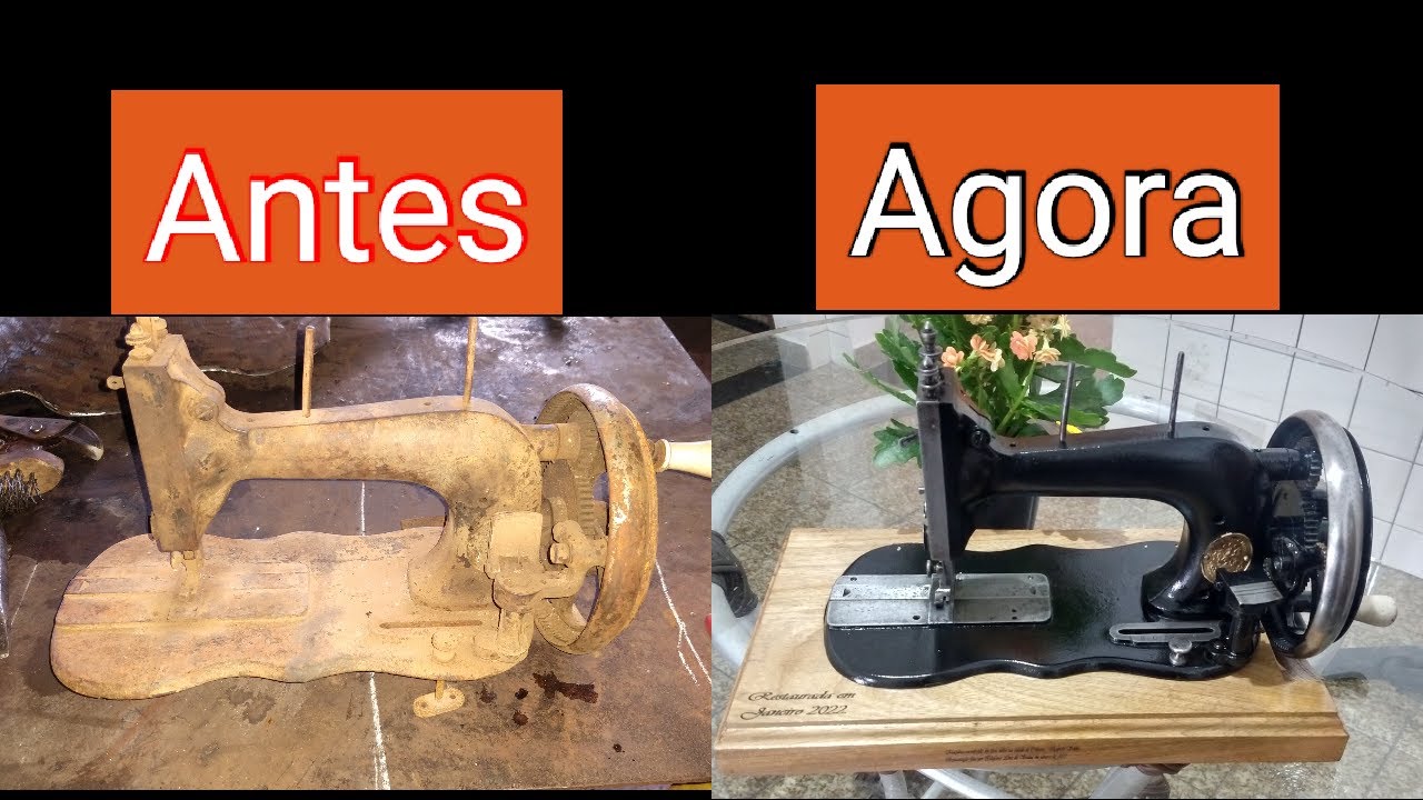 Restaurei uma maquina de costura centenária. Centennial sewing machine restoration.