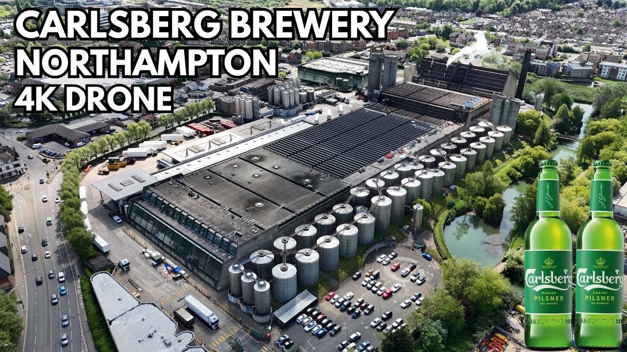 CARLSBERG BREWERY NORTHAMPTON UK - 4K DRONE