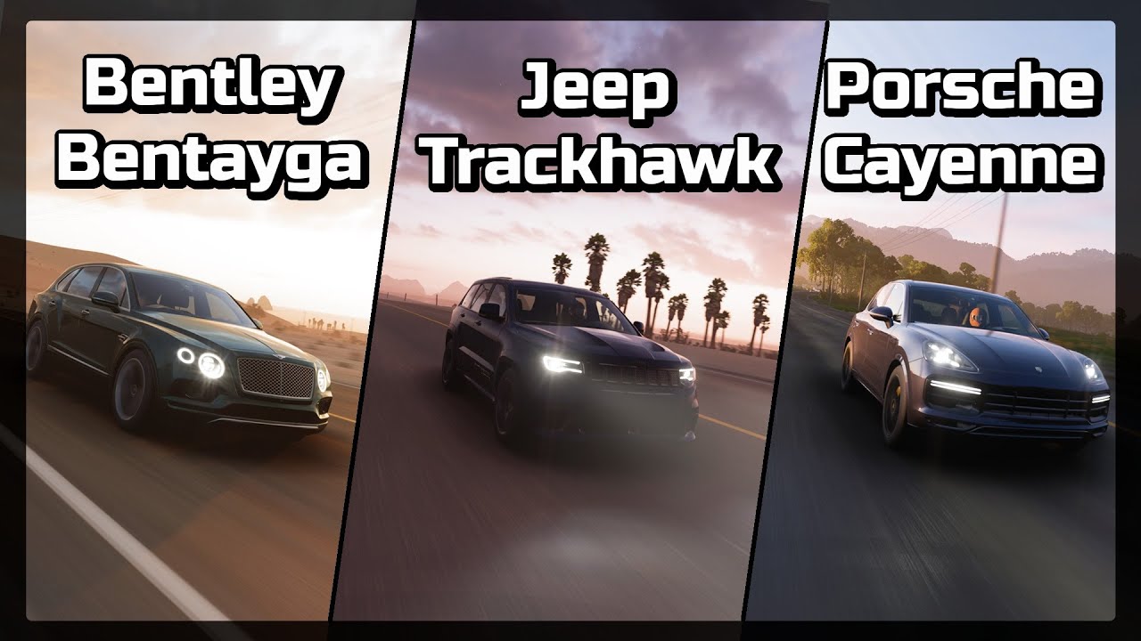 Forza Horizon 5 - Bentley Bentayga vs Jeep Trackhawk vs Porsche Cayenne - Hotlap 🔥