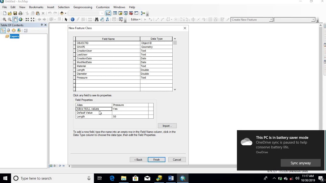 Creating File Geodatabase in ArcMap
