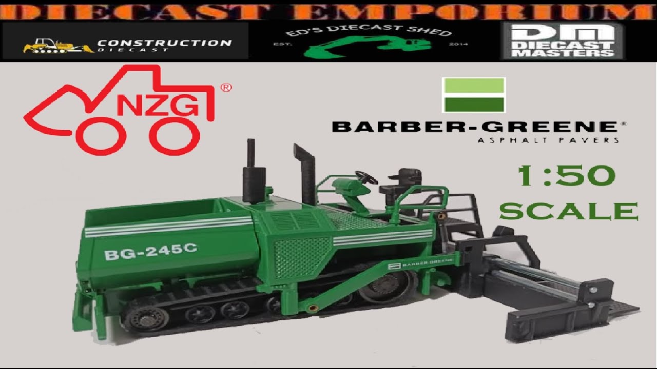 1:50 Scale NZG Barber Greene BG-245C Tracked Asphalt Paver Diecast Model Unboxing And Review