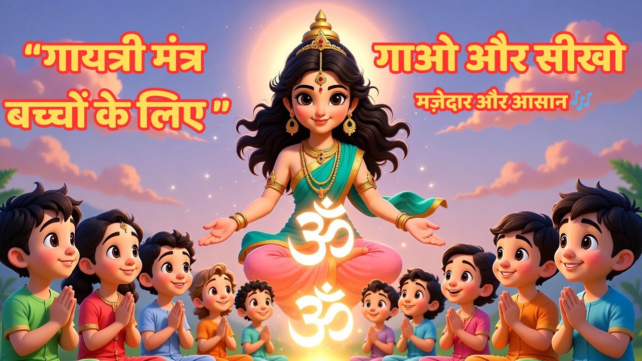 “Gayatri Mantra for Kids | गायत्री मंत्र with meaning आसान और प्यारा भजन |