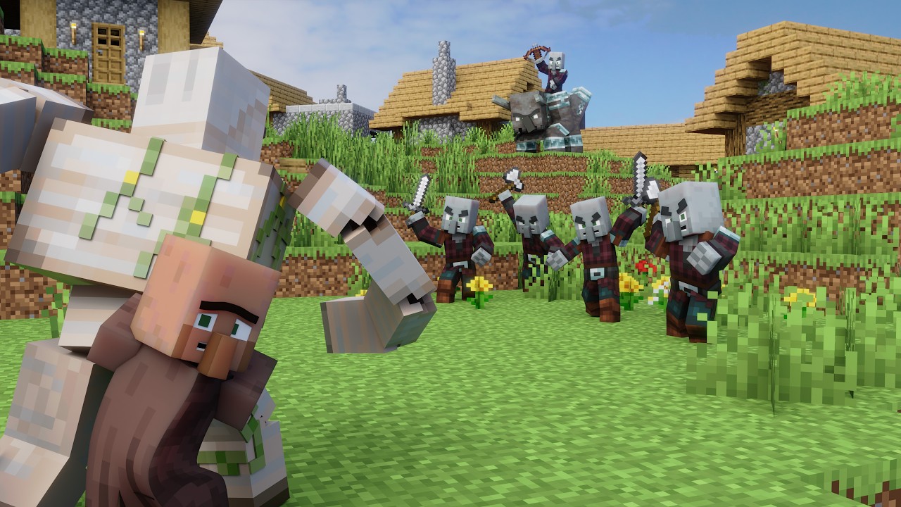 Villagers VS Pillagers! - FIGHTING BACK! (Minecraft Animation)