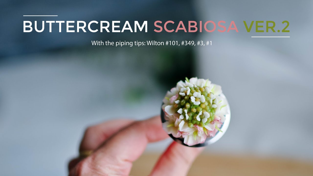 Buttercream Scabiosa Piping Tutorial ver.2 / Hướng dẫn bắt hoa tai thỏ từ kem bơ – cách 2