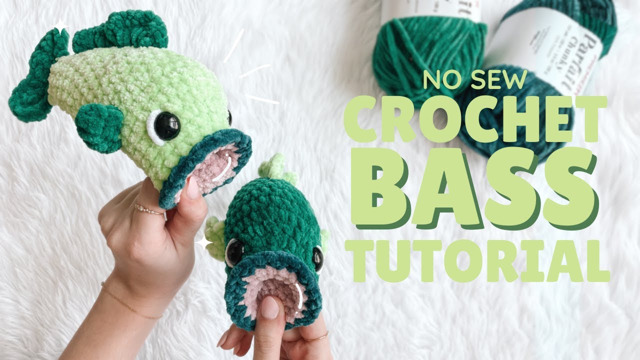 NO SEW Crochet Bass Fish Step-by-Step Tutorial 🎣