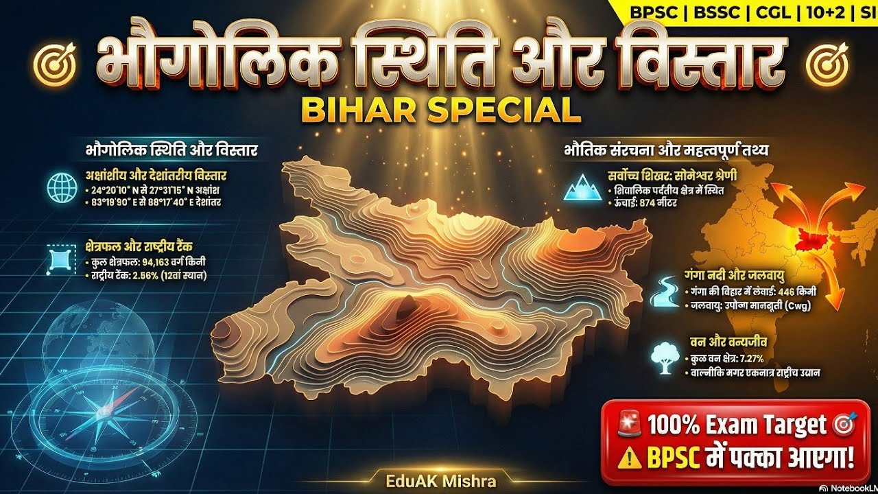 BPSC TRE 4.0 में Direct Question! 🔥 Bihar Special – भौगोलिक स्थिति | 100% Exam Target