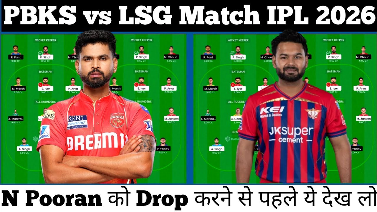PBKS vs LSG Dream11 Prediction | Punjab vs Lucknow IPL 2026 | PBKS vs LSG Dream11 Team Today Match