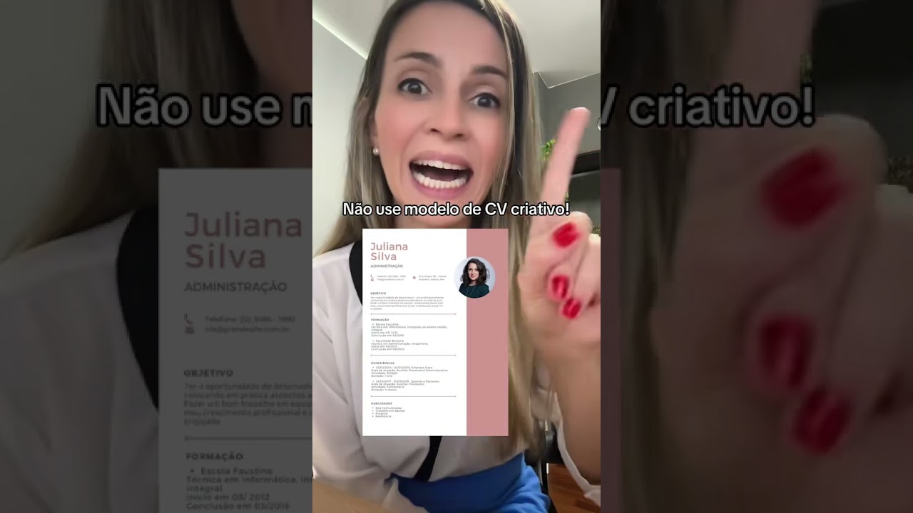 N&atilde;o use modelo de curr&iacute;culo criativo.