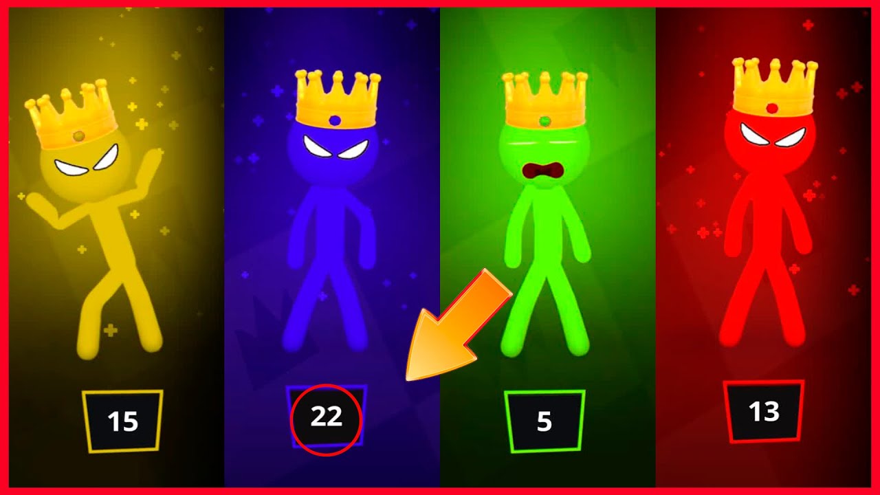 Great Competition of Kings! Who will win? Stickman Party 1234 Players