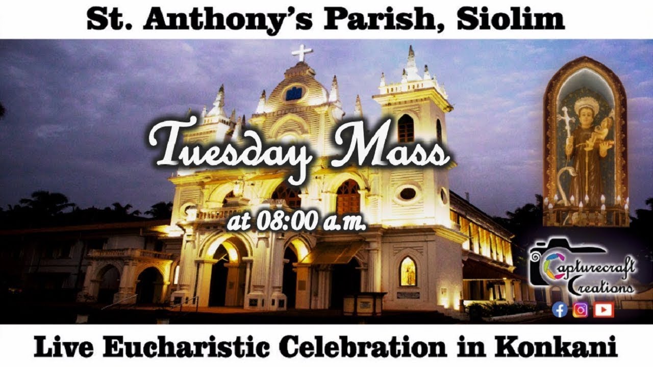 Tuesday Konkani Mass Live at 8.00am, 10th March 2026 | St Anthony's Church Siolim