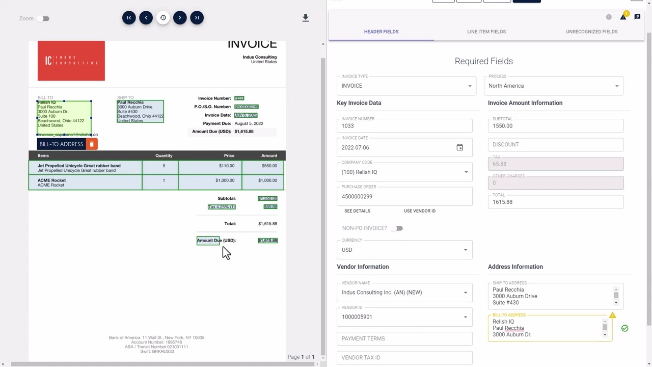 Relish Invoice AI: OCR & AI Invoice Processing Demo