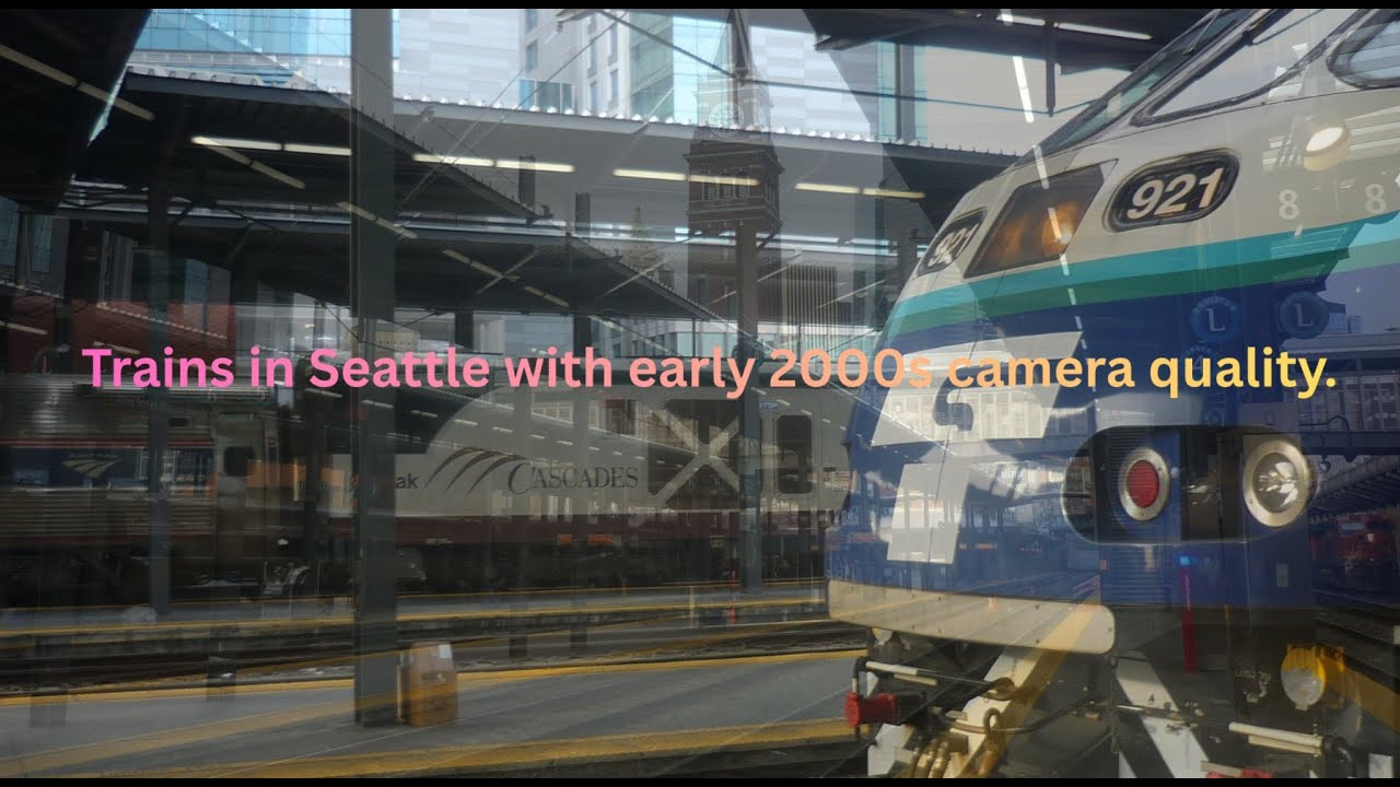 Seattle trains recorded on a digital camera.