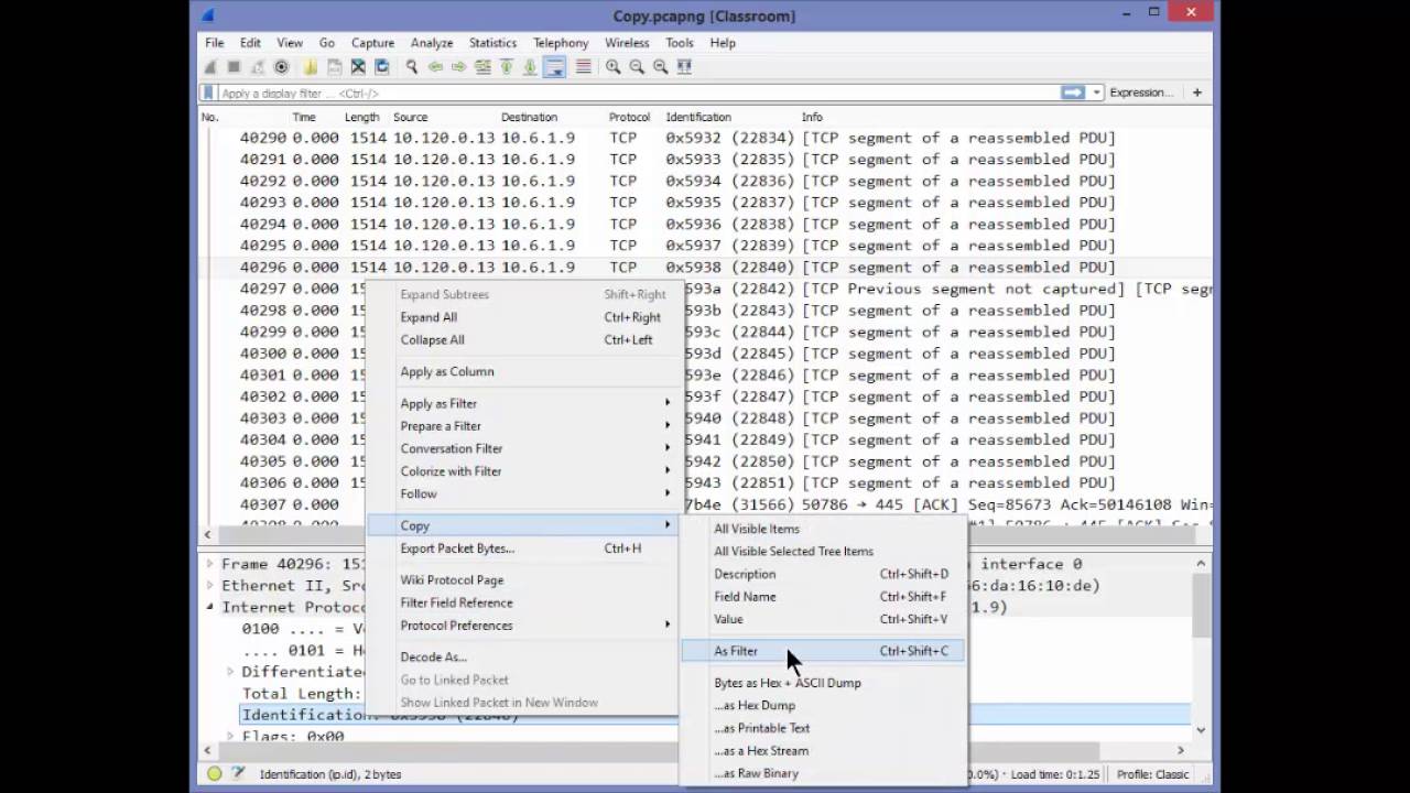 Investigating  Lost Packets With Wireshark