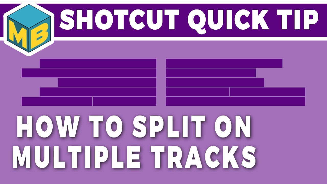 Shotcut Quick Tip - Split on multiple tracks.