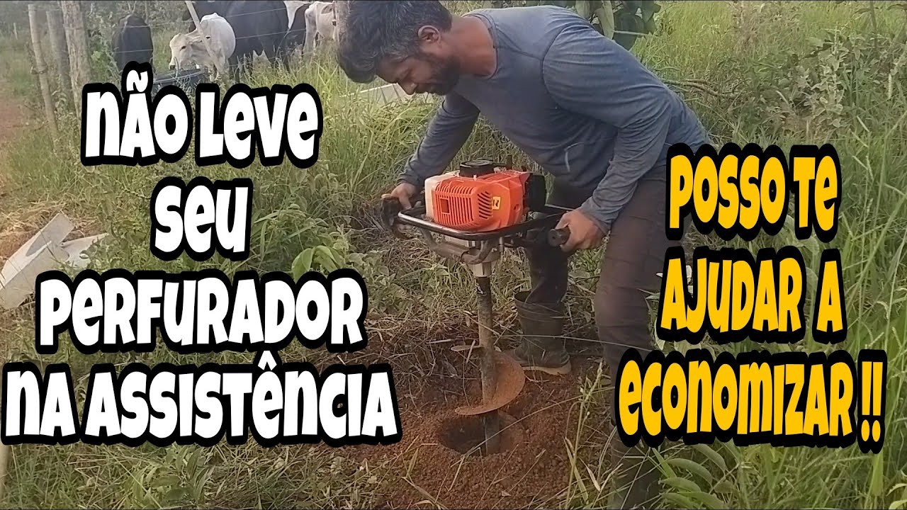 consertando  e testando perfurador de solo fácil e rápido..problema não pega e engasgando..na roça!!
