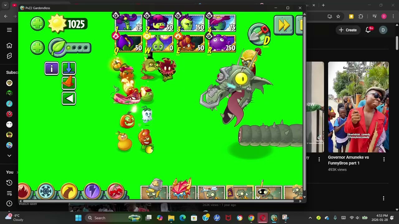 Pepper-Mint Family vs All Zomboss Plants vs Zombies 2 Gardenless
