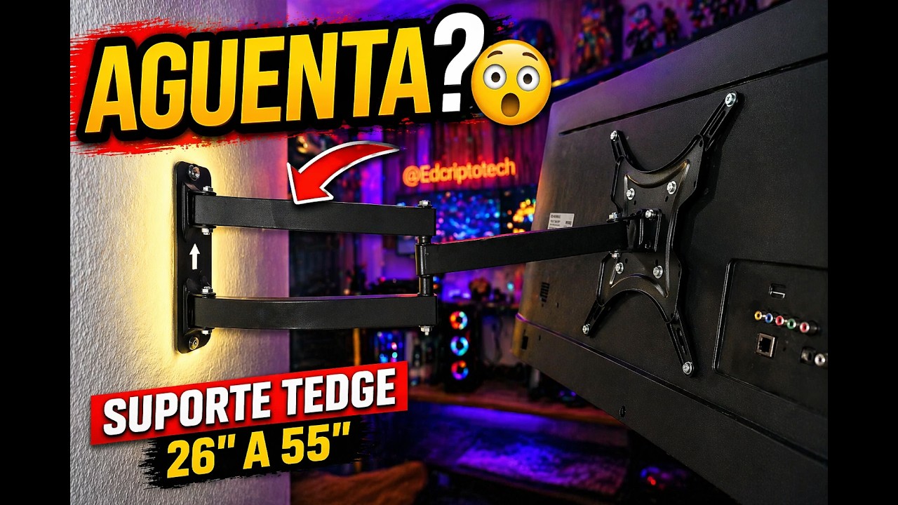 COMO INSTALAR SUPORTE PARA TV ARTICULADO TEDGE 26 A 55 POLEGADAS #Edcriptografia