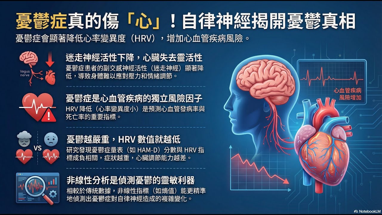 憂鬱症導致心臟自律神經失調：心與腦的連結