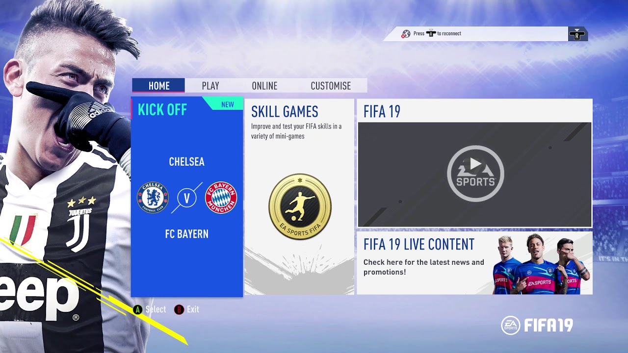 FIFA 19 - Changing Default teams in Kick off Mode