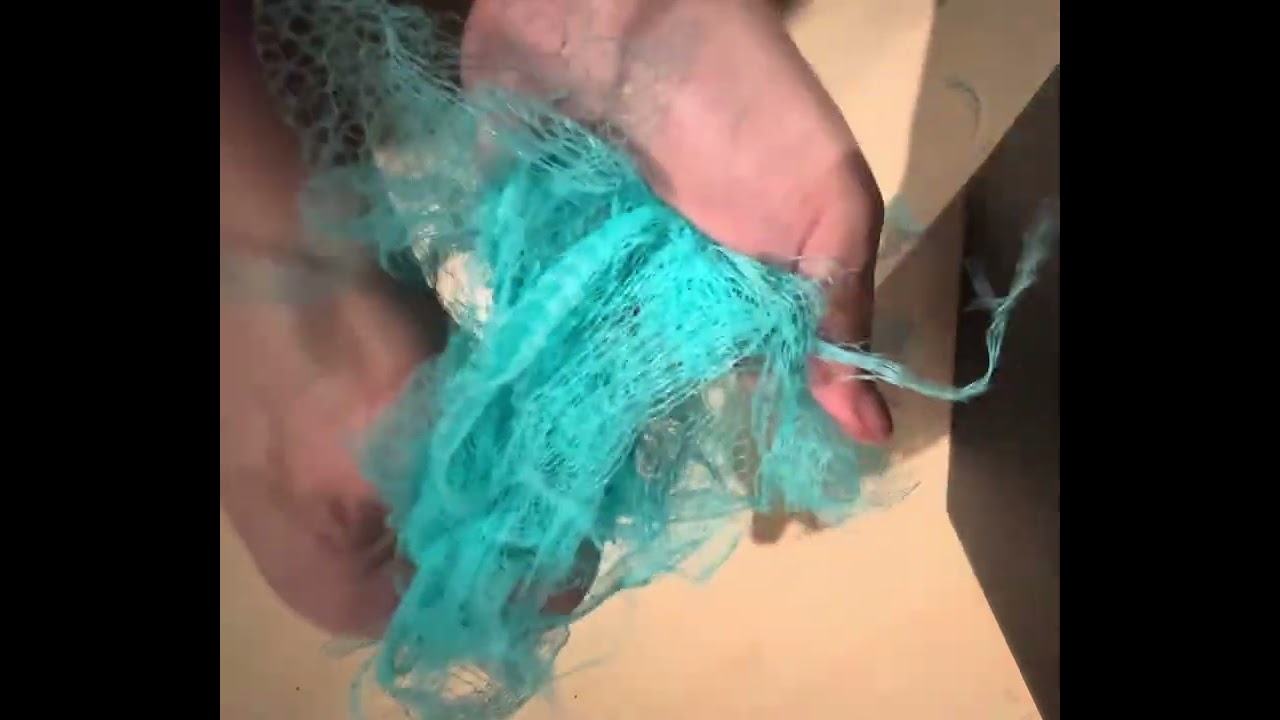 loofah ripping and scratching asmr 