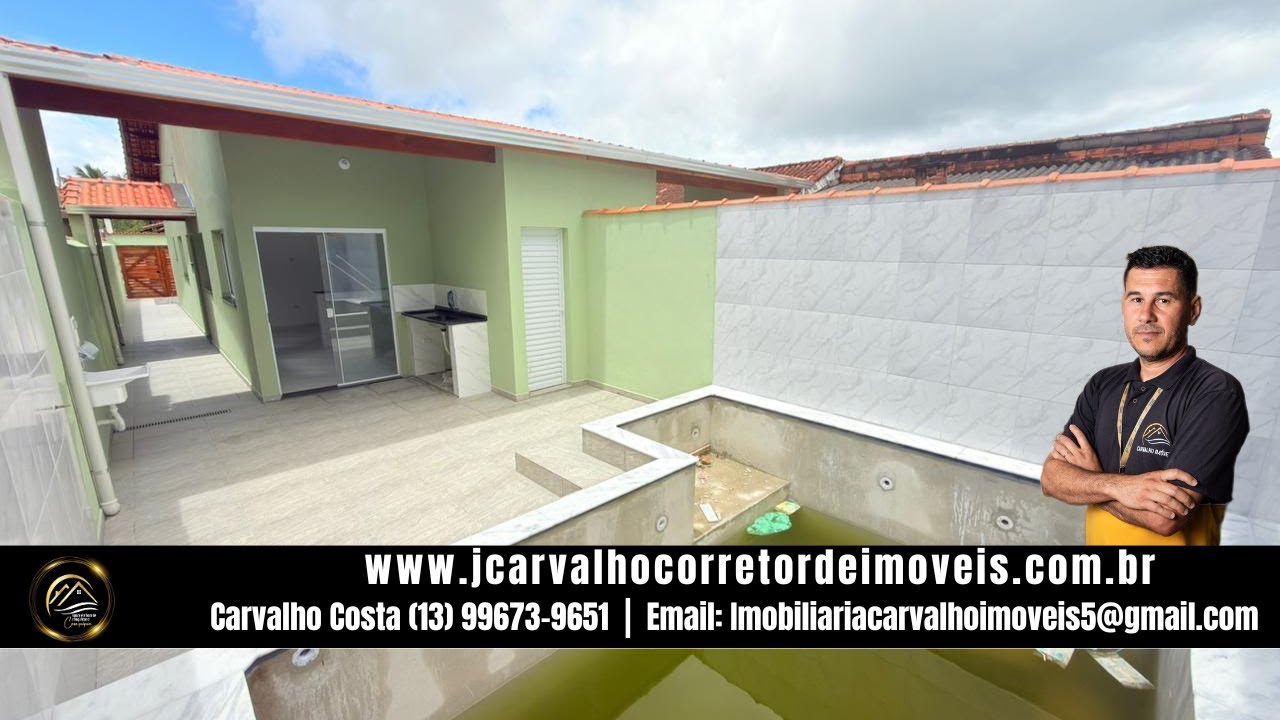 CASA LADO PISTA COM PISCINA 1000 METROS DO MAR EM ITANHAÉM!